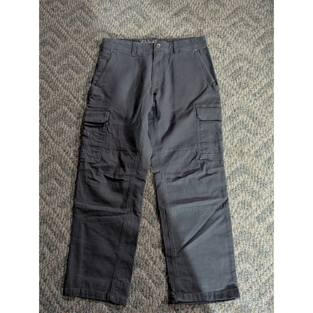 Eddie Bauer Mens Relaxed Fit Cargo Pants Charcoal Gray Canvas Utility 33x30